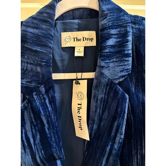 NWT The Drop Velvet Crushed Blue Blazer - Size Small - Picture 4 of 7